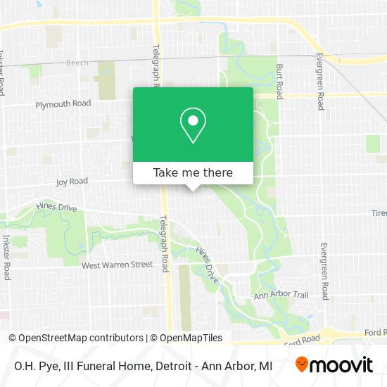 O.H. Pye, III Funeral Home map