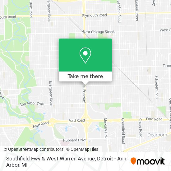 Southfield Fwy & West Warren Avenue map