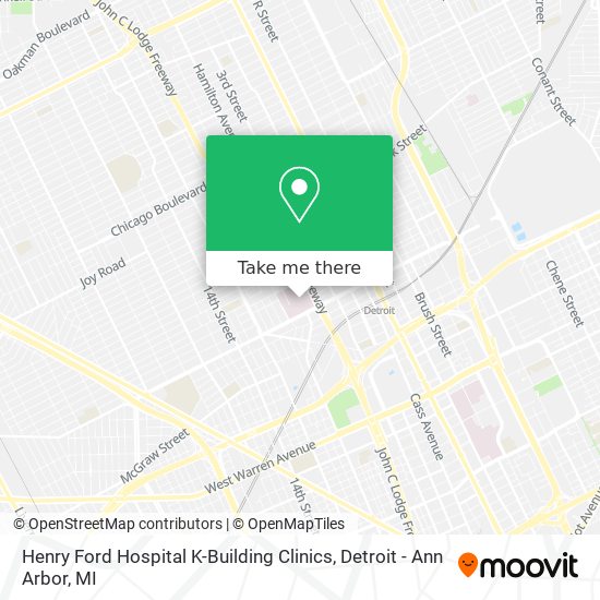 Henry Ford Hospital K-Building Clinics map