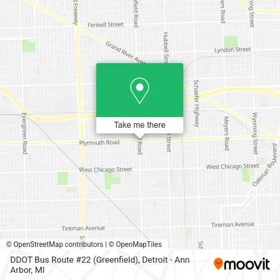 DDOT Bus Route #22 (Greenfield) map