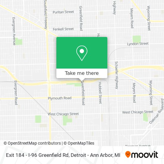 Exit 184 - I-96 Greenfield Rd map