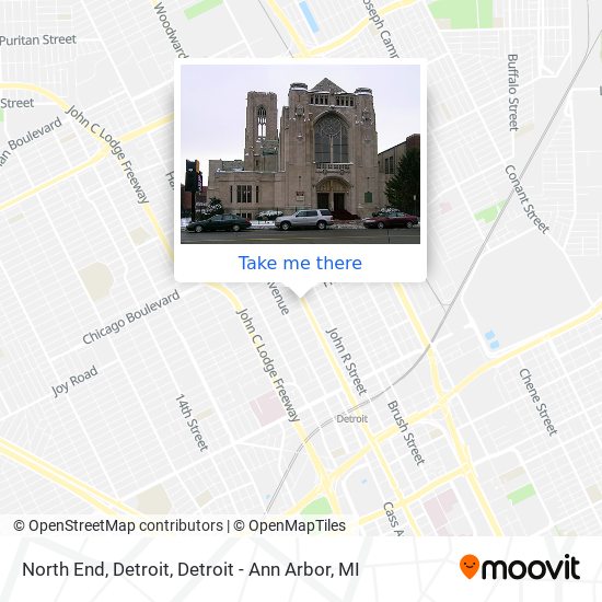 North End, Detroit map