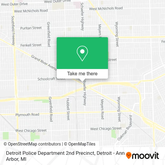 Detroit Police Department 2nd Precinct map