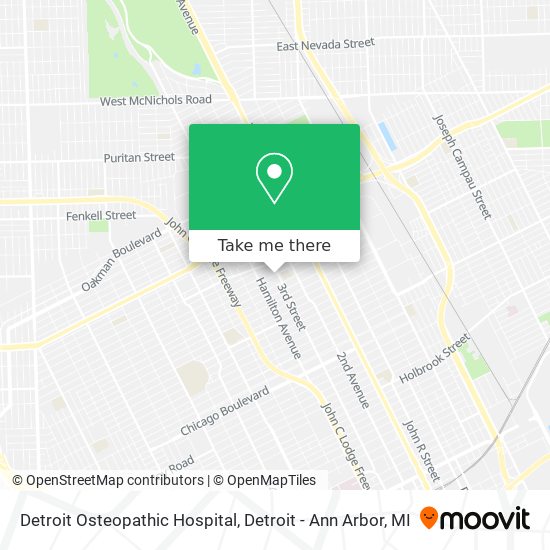 Detroit Osteopathic Hospital map