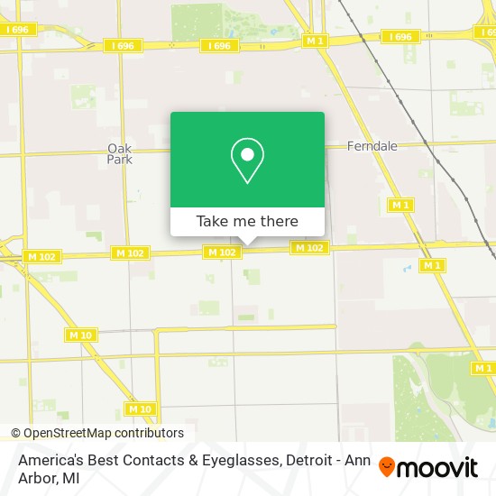 America's Best Contacts & Eyeglasses map