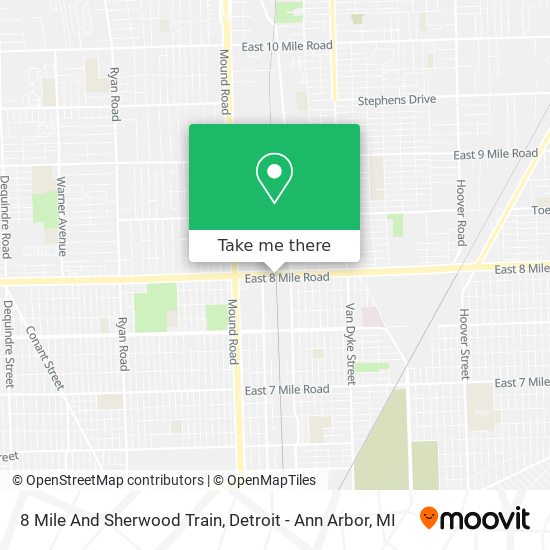 8 Mile And Sherwood Train map