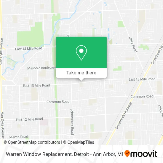 Warren Window Replacement map