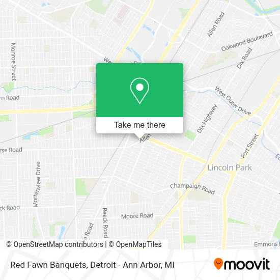 Red Fawn Banquets map