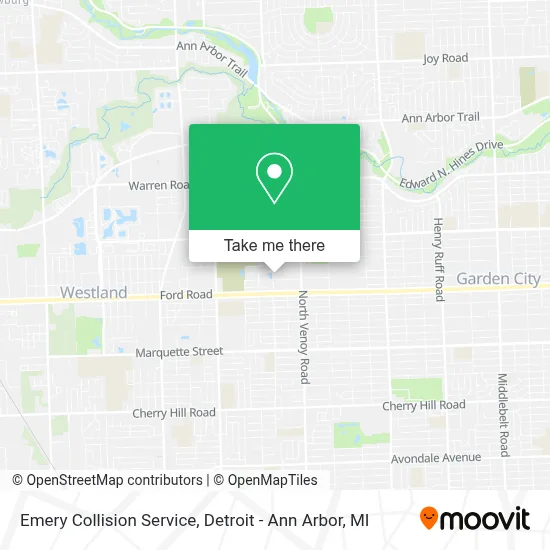 Emery Collision Service map