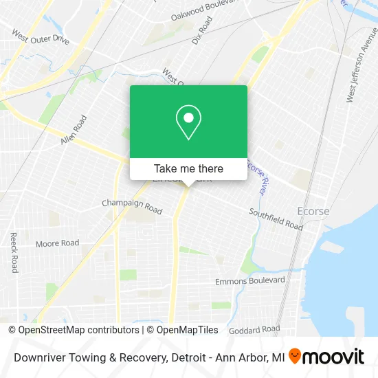 Downriver Towing & Recovery map