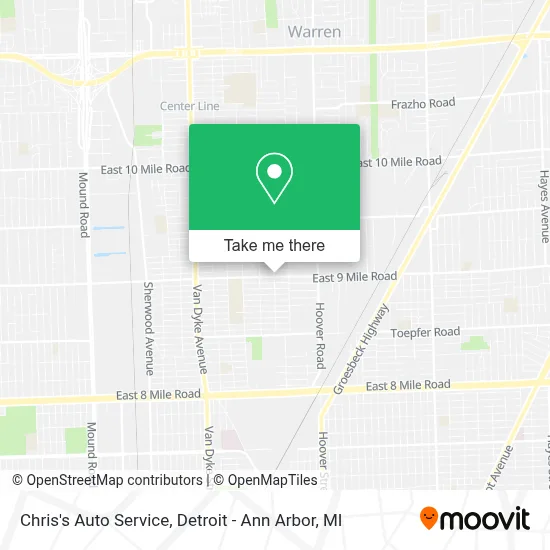 Chris's Auto Service map