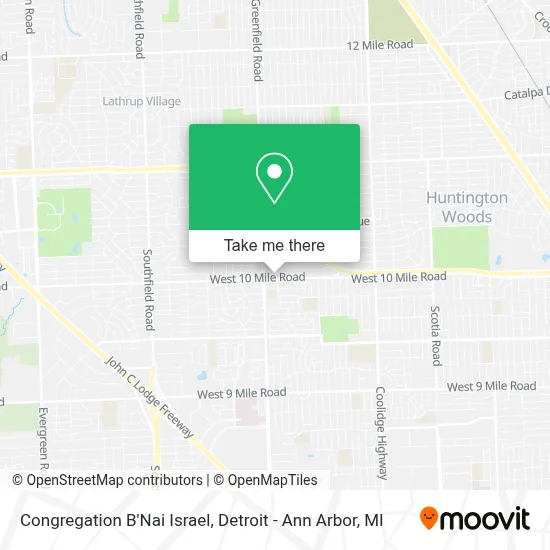 Congregation B'Nai Israel map