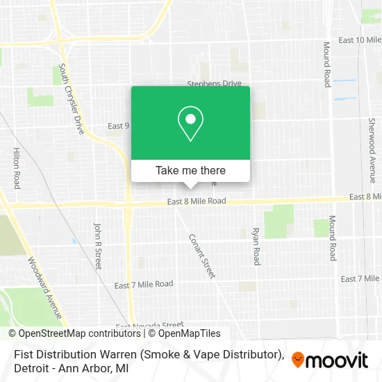 Fist Distribution Warren (Smoke & Vape Distributor) map