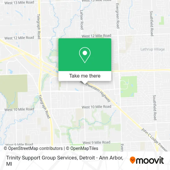 Trinity Support Group Services map