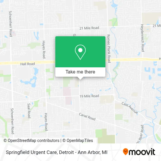 Springfield Urgent Care map