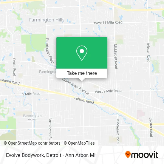 Evolve Bodywork map