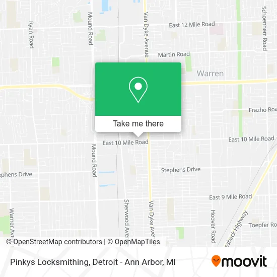 Pinkys Locksmithing map