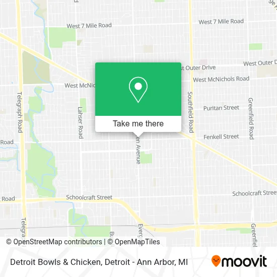 Detroit Bowls & Chicken map