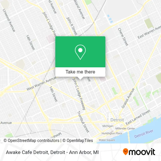 Awake Cafe Detroit map