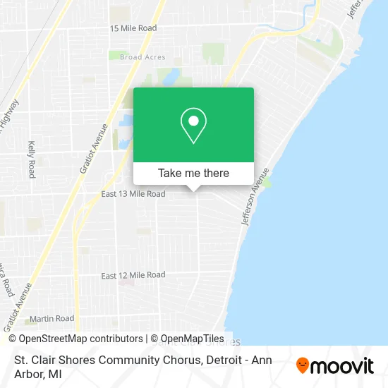 St. Clair Shores Community Chorus map