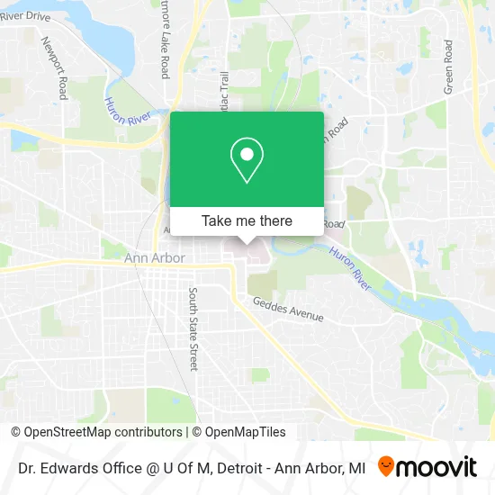 Dr. Edwards Office @ U Of M map