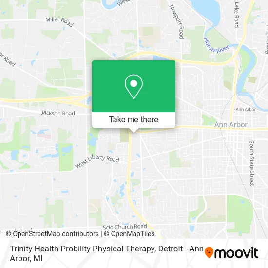 Trinity Health Probility Physical Therapy map