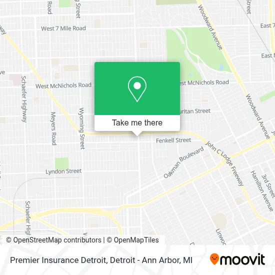 Premier Insurance Detroit map