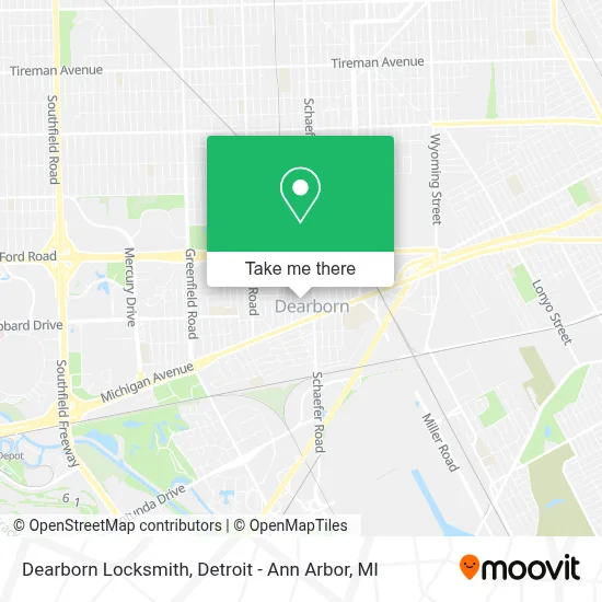 Dearborn Locksmith map
