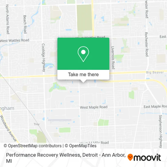 Performance Recovery Wellness map