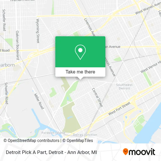 Detroit Pick A Part map
