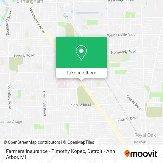Farmers Insurance - Timothy Kopec map