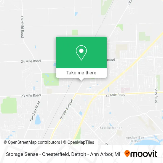 Storage Sense - Chesterfield map
