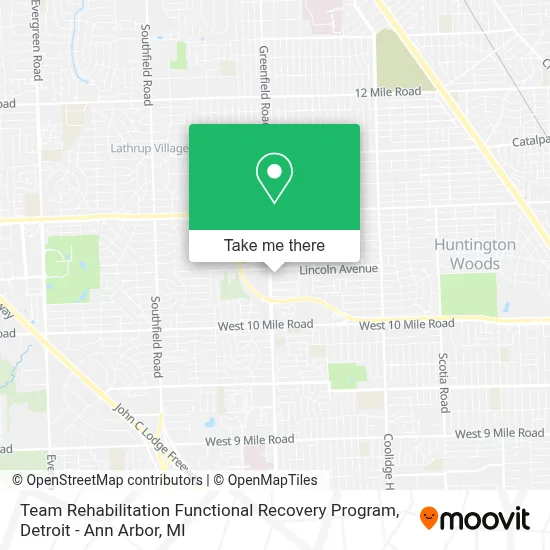 Team Rehabilitation Functional Recovery Program map