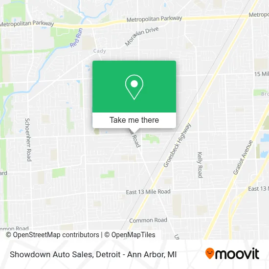 Showdown Auto Sales map