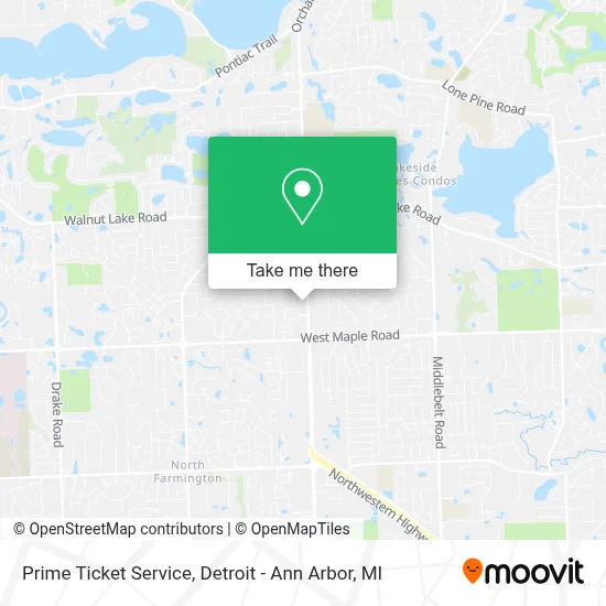 Prime Ticket Service map