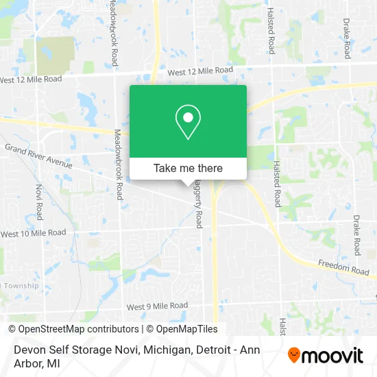 Devon Self Storage Novi, Michigan map