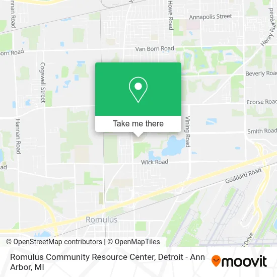 Romulus Community Resource Center map