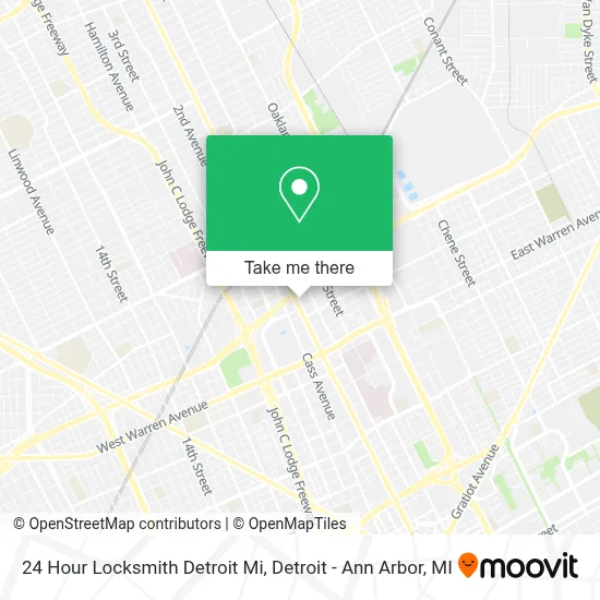 24 Hour Locksmith Detroit Mi map