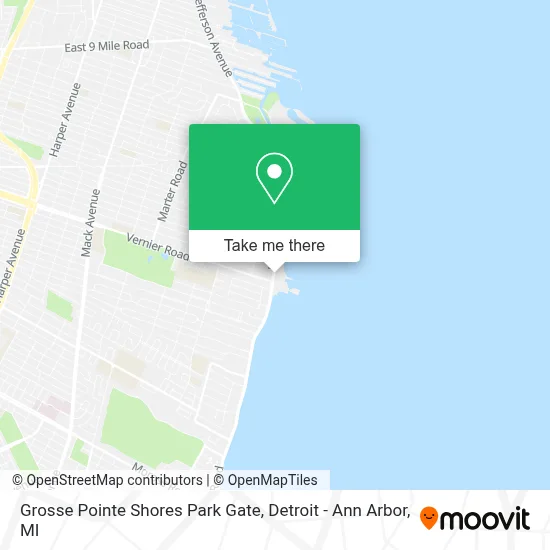 Grosse Pointe Shores Park Gate map