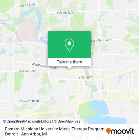 Eastern Michigan University Music Therapy Program map