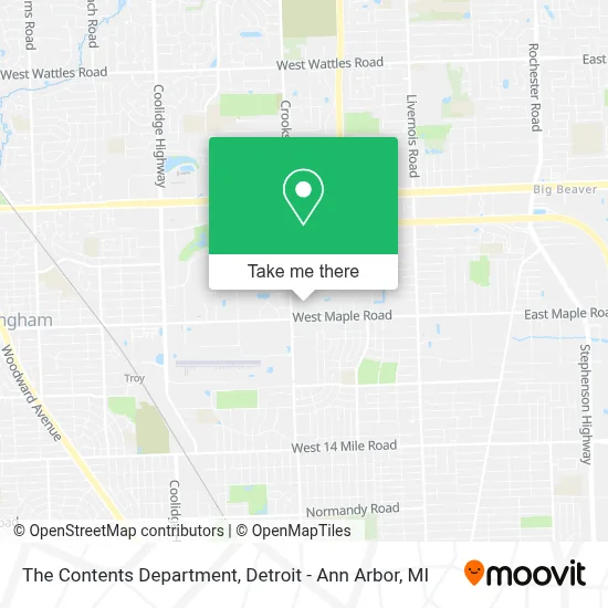 The Contents Department map