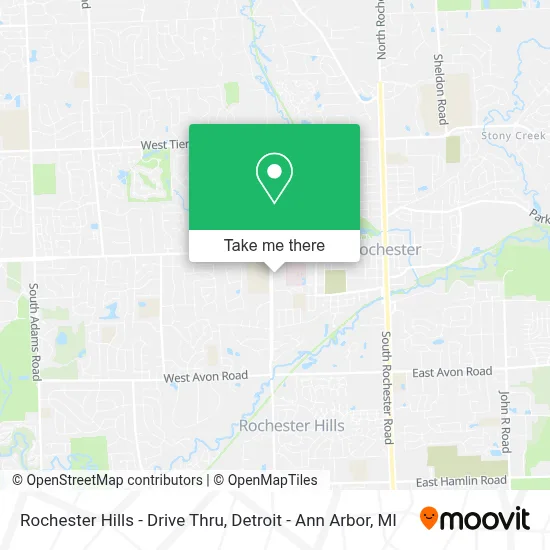 Rochester Hills - Drive Thru map