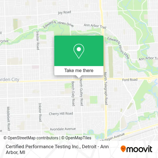 Certified Performance Testing Inc. map