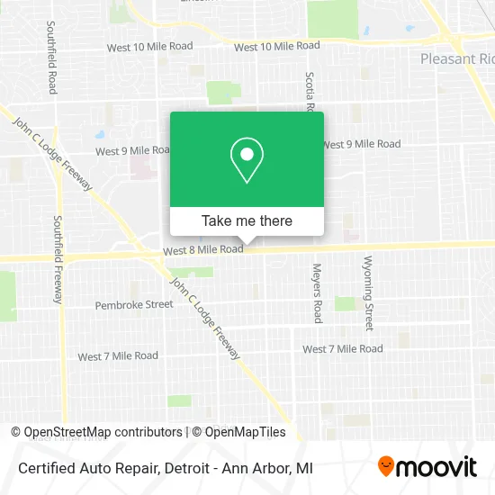 Certified Auto Repair map