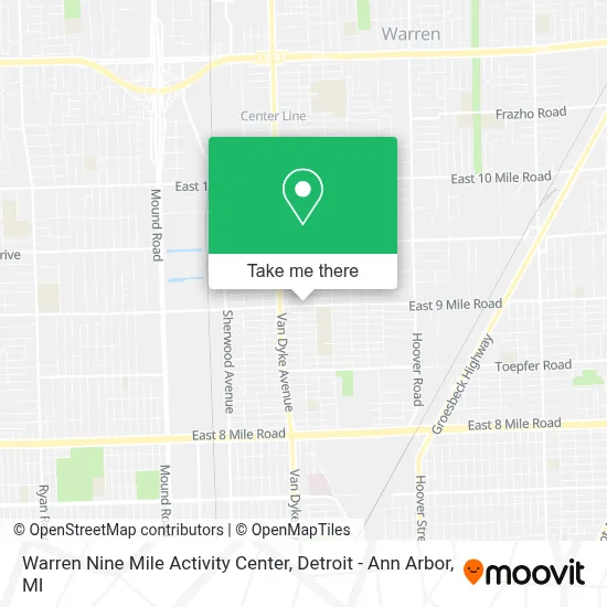 Warren Nine Mile Activity Center map