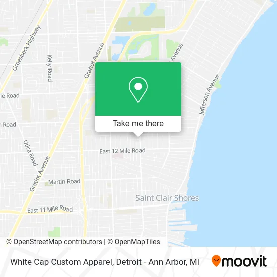 White Cap Custom Apparel map