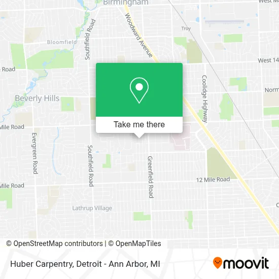 Huber Carpentry map