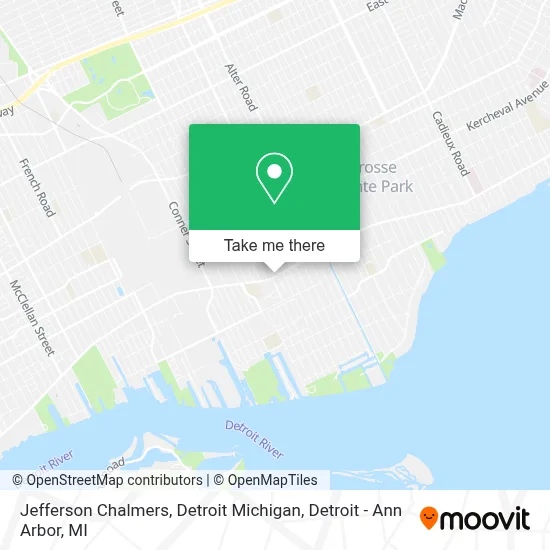 Jefferson Chalmers, Detroit Michigan map