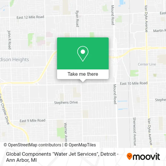 Global Components "Water Jet Services" map