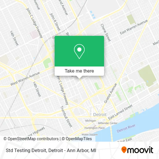 Std Testing Detroit map
